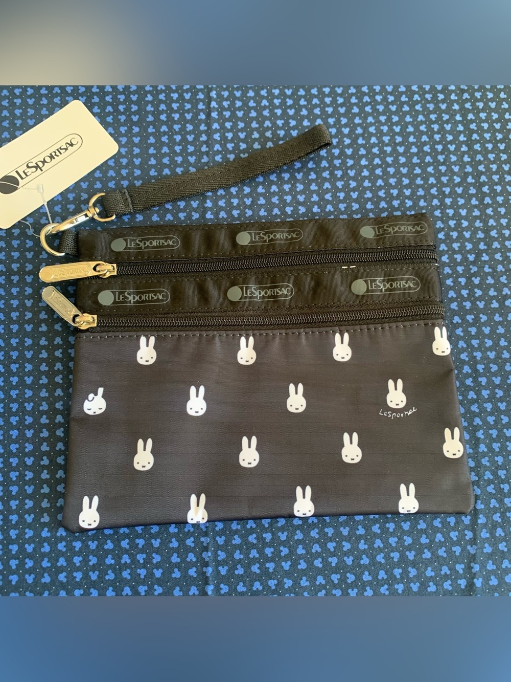 BNWT Japan LeSportsac Miffy 2-Zip Pouch Wristlet
